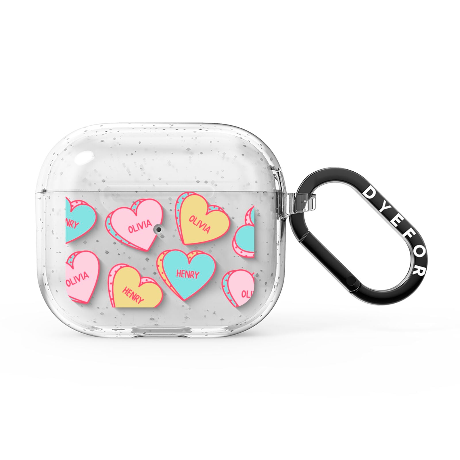 Personalised Heart Sweets AirPods Glitter Case 3rd Gen