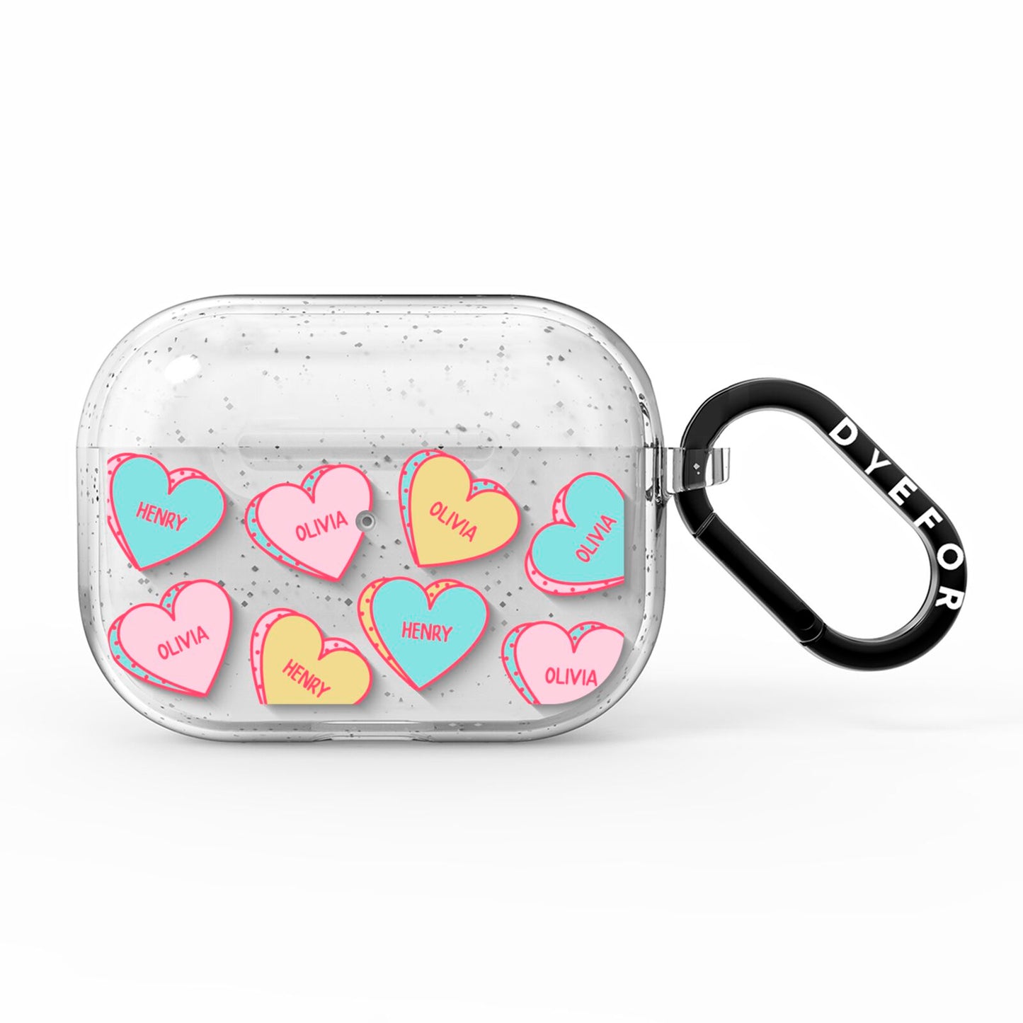 Personalised Heart Sweets AirPods Pro Glitter Case