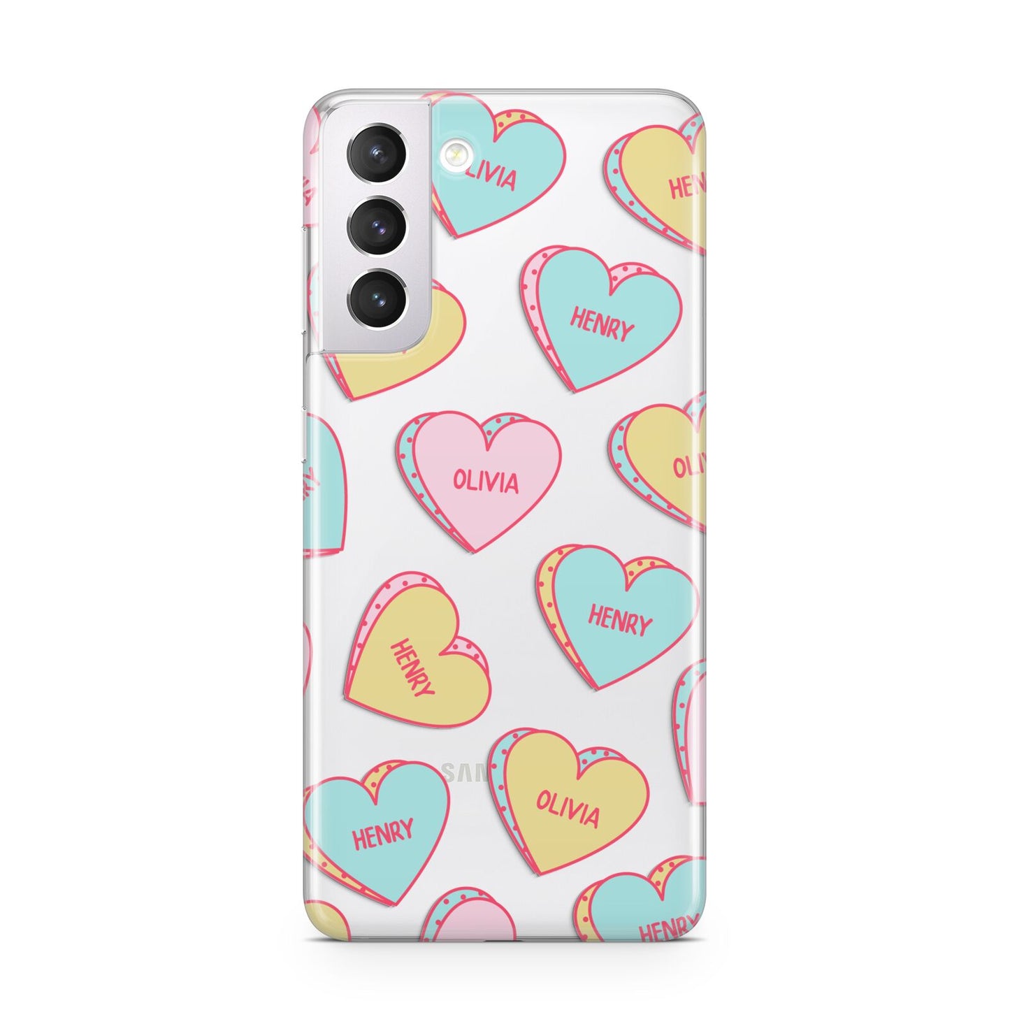 Personalised Heart Sweets Samsung S21 Case
