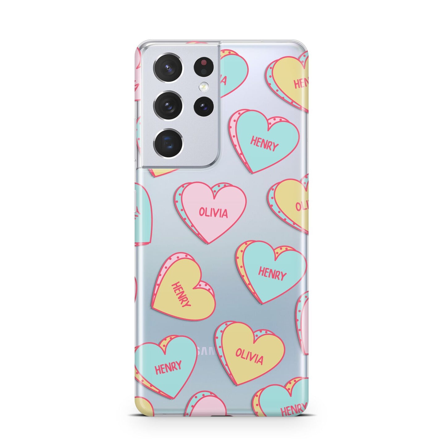 Personalised Heart Sweets Samsung S21 Ultra Case