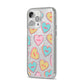 Personalised Heart Sweets iPhone 14 Pro Max Glitter Tough Case Silver Angled Image
