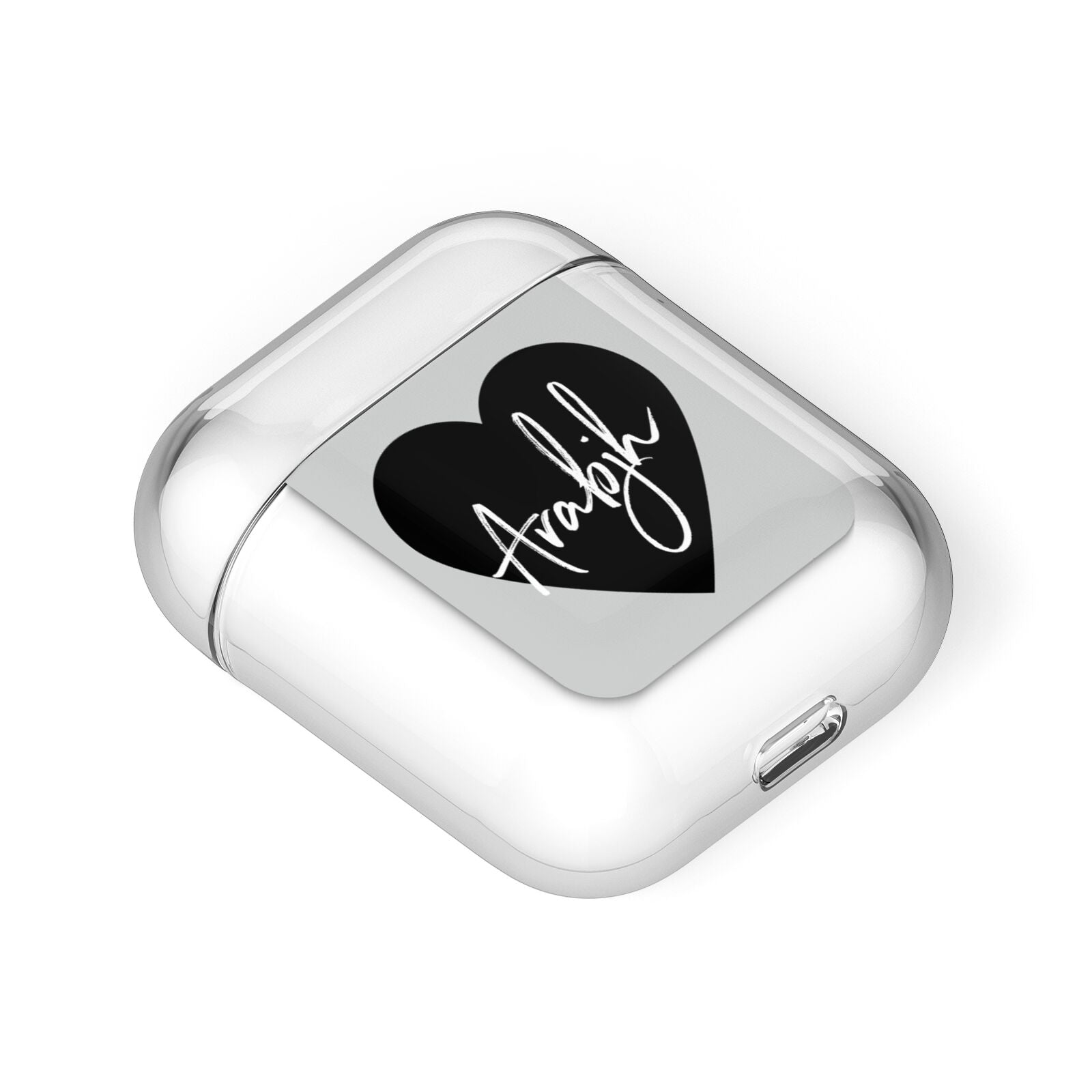 Personalised Heart Valentines AirPods Case Laid Flat