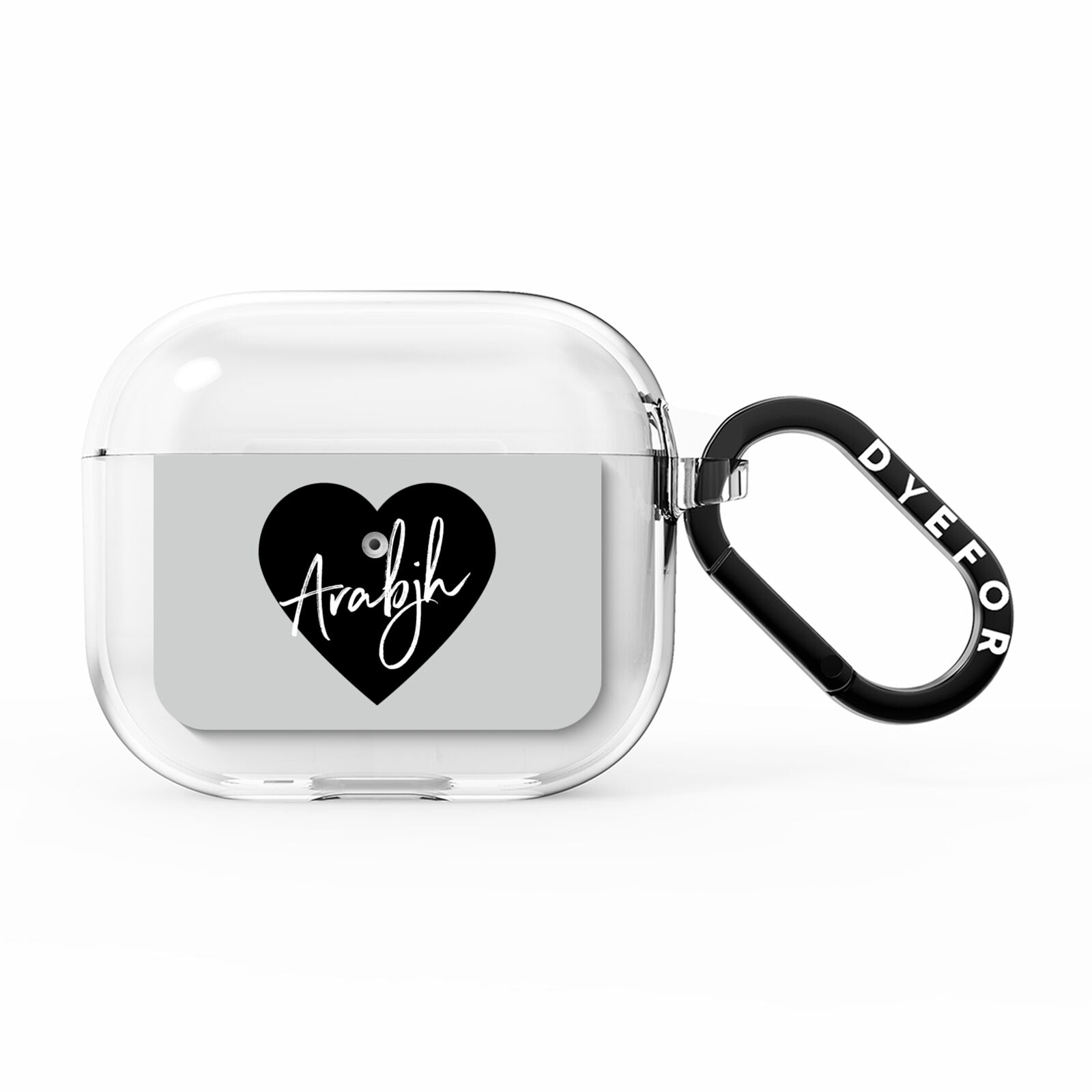 Personalised Heart Valentines AirPods Clear Case 3rd Gen