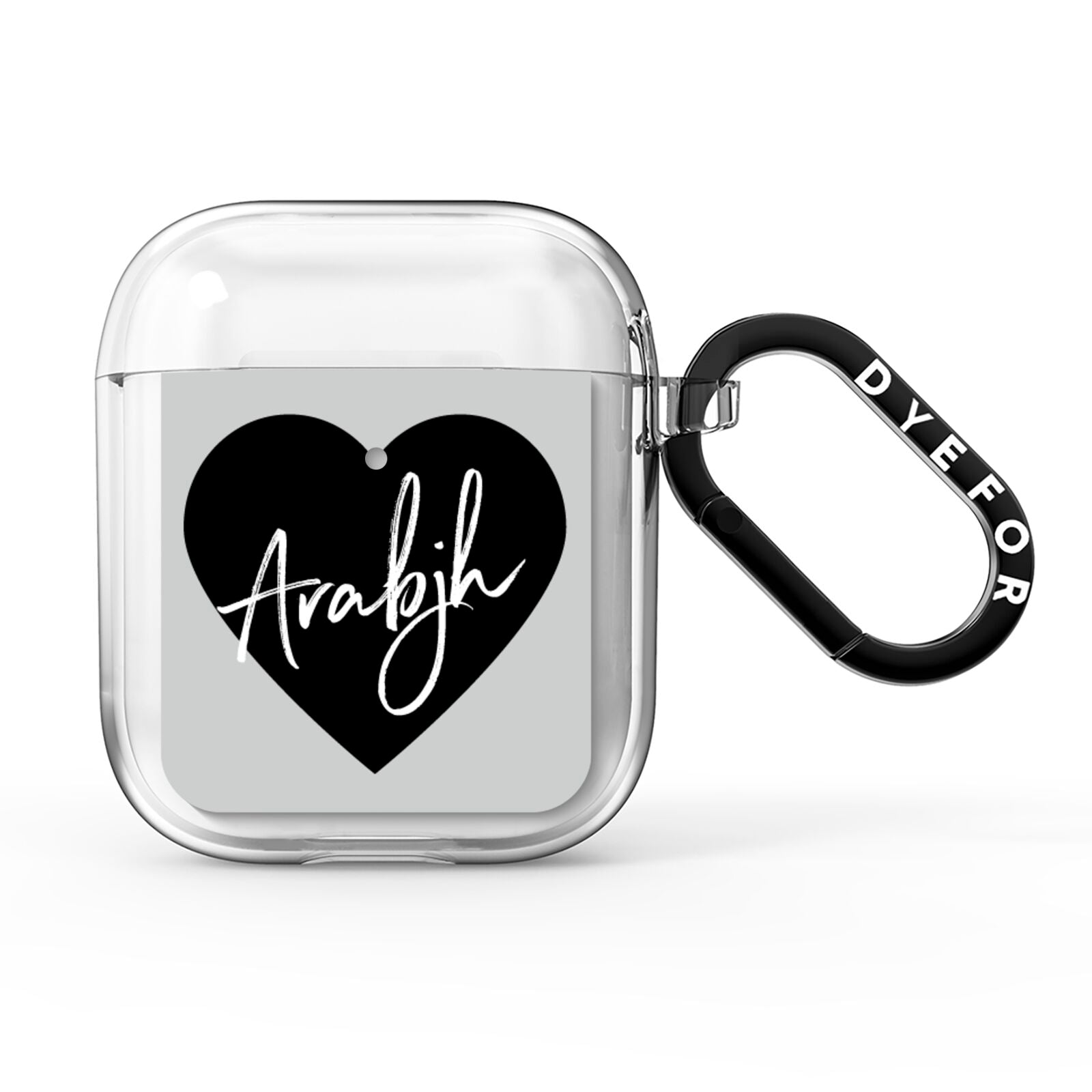 Personalised Heart Valentines AirPods Clear Case