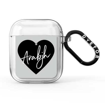 Personalised Heart Valentines AirPods Clear Case