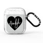 Personalised Heart Valentines AirPods Glitter Case