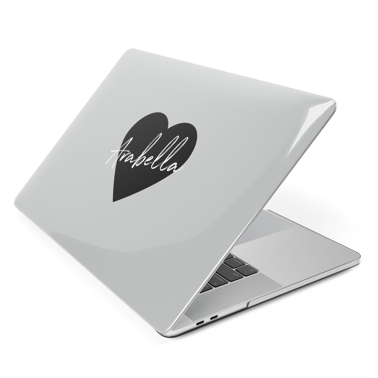 Personalised Heart Valentines Apple MacBook Case Side View
