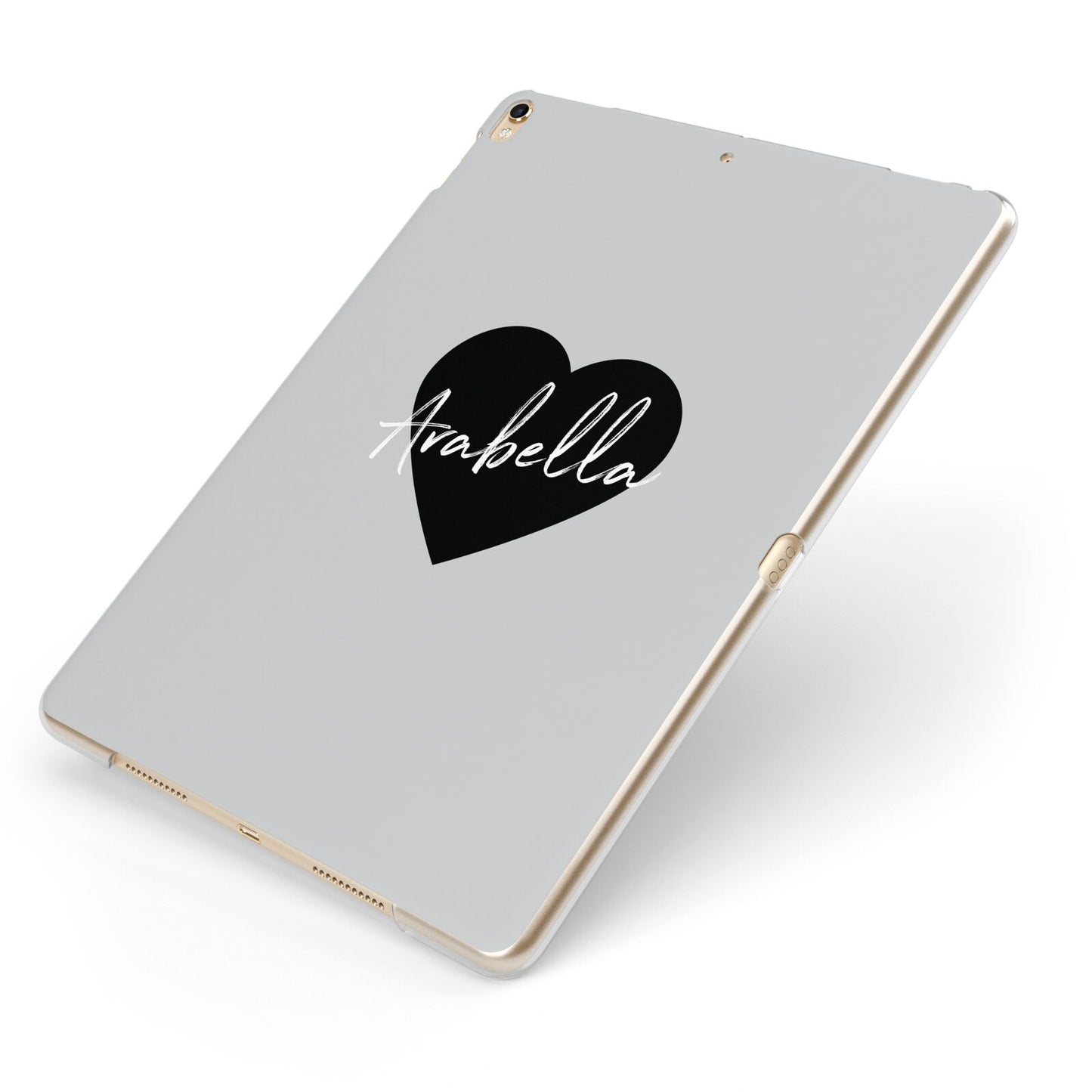 Personalised Heart Valentines Apple iPad Case on Gold iPad Side View