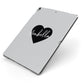 Personalised Heart Valentines Apple iPad Case on Grey iPad Side View