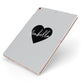 Personalised Heart Valentines Apple iPad Case on Rose Gold iPad Side View