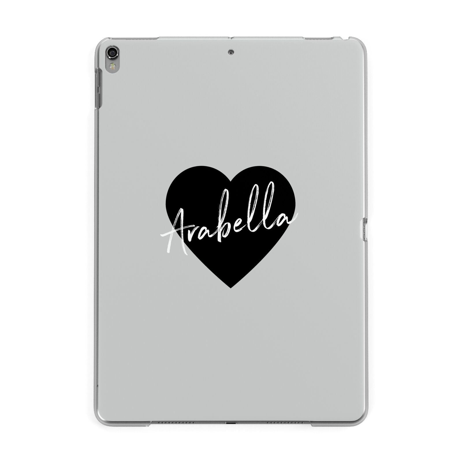 Personalised Heart Valentines Apple iPad Grey Case