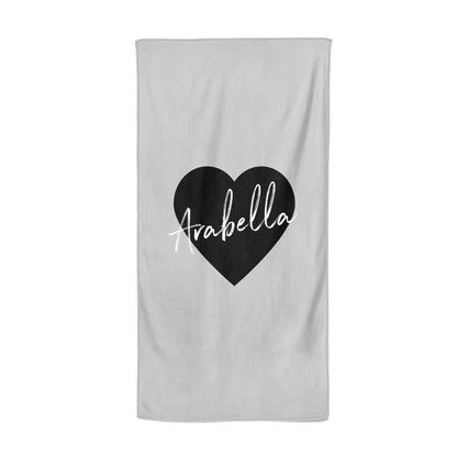 Personalised Heart Valentines Beach Towel