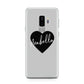 Personalised Heart Valentines Samsung Galaxy S9 Plus Case on Silver phone