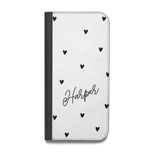Personalised Heart Vegan Leather Flip iPhone Case