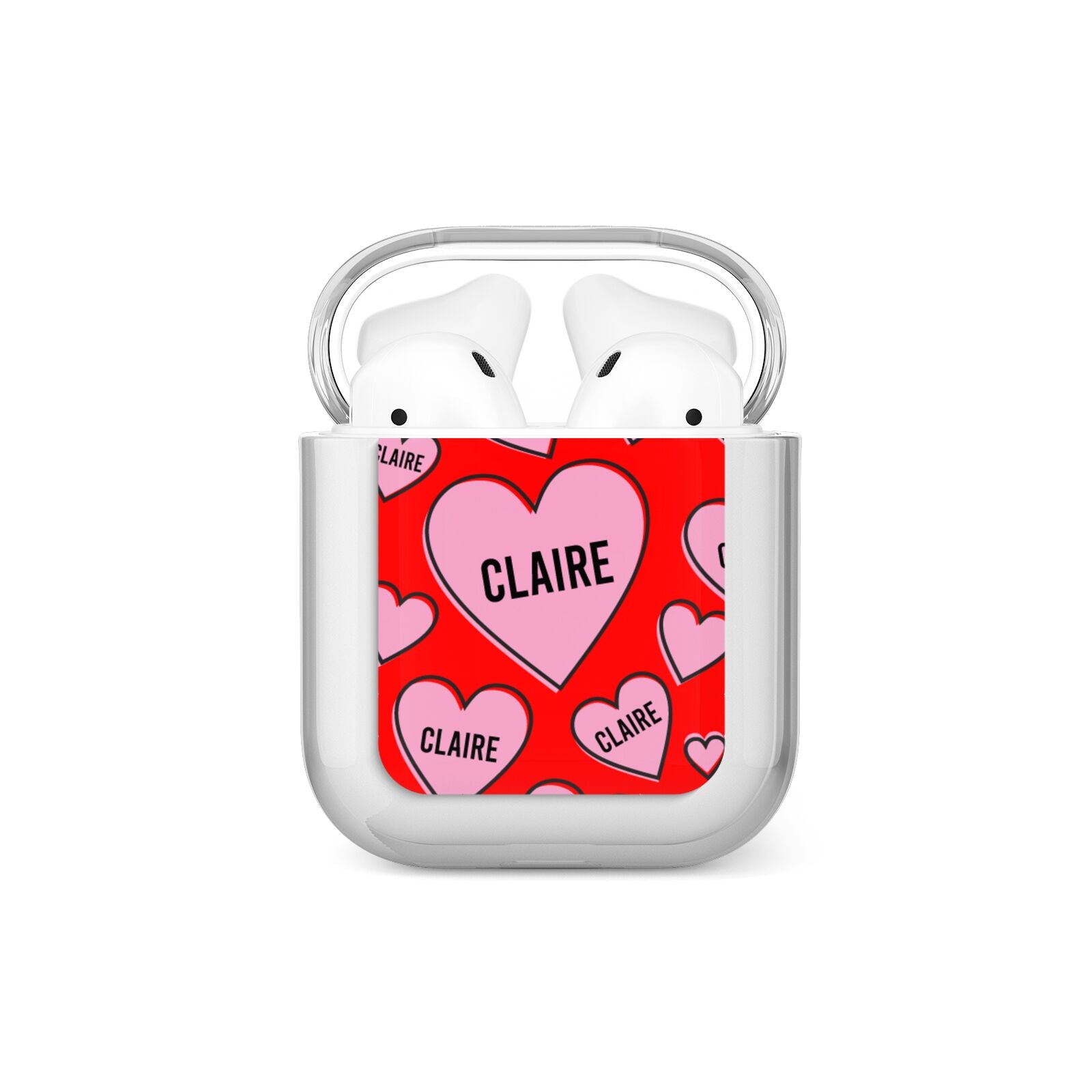 Personalised Hearts AirPods Case