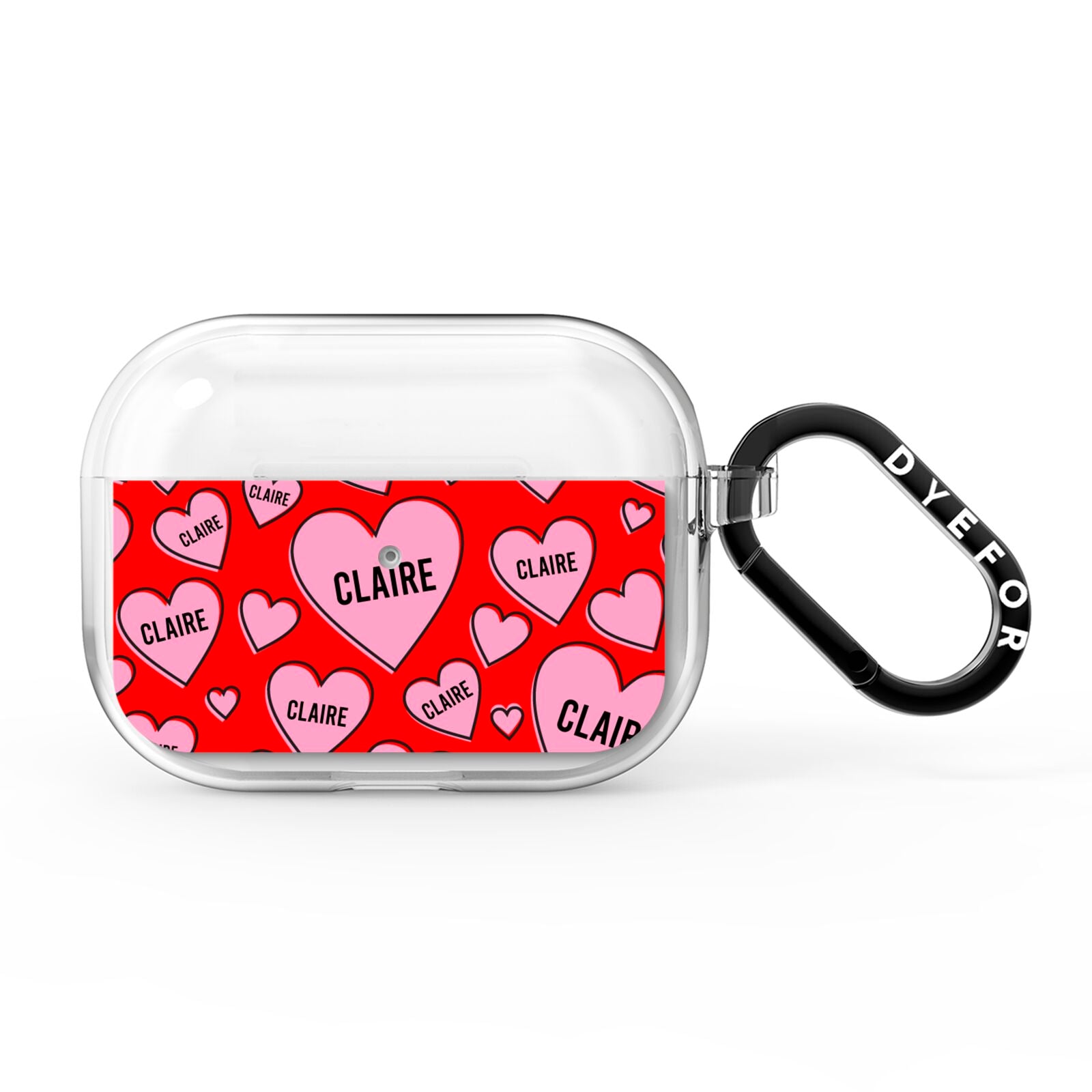 Personalised Hearts AirPods Pro Clear Case