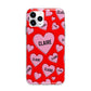 Personalised Hearts Apple iPhone 11 Pro Max in Silver with Bumper Case