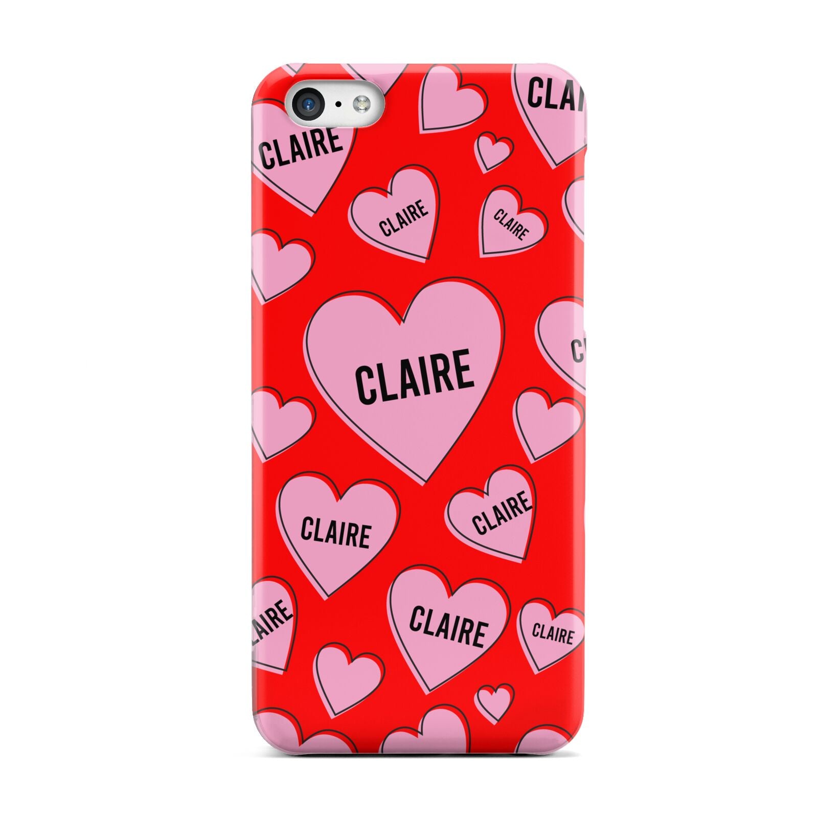 Personalised Hearts Apple iPhone 5c Case
