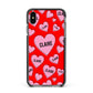 Personalised Hearts Apple iPhone Xs Max Impact Case Black Edge on Black Phone