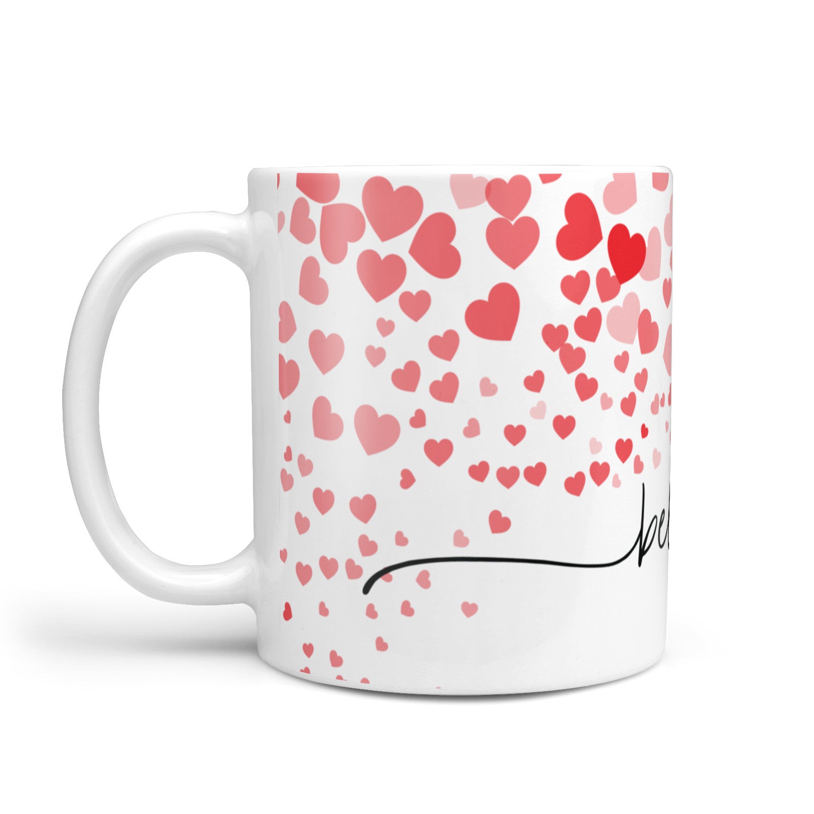 Personalised Hearts Confetti Clear Name 10oz Mug Alternative Image 1