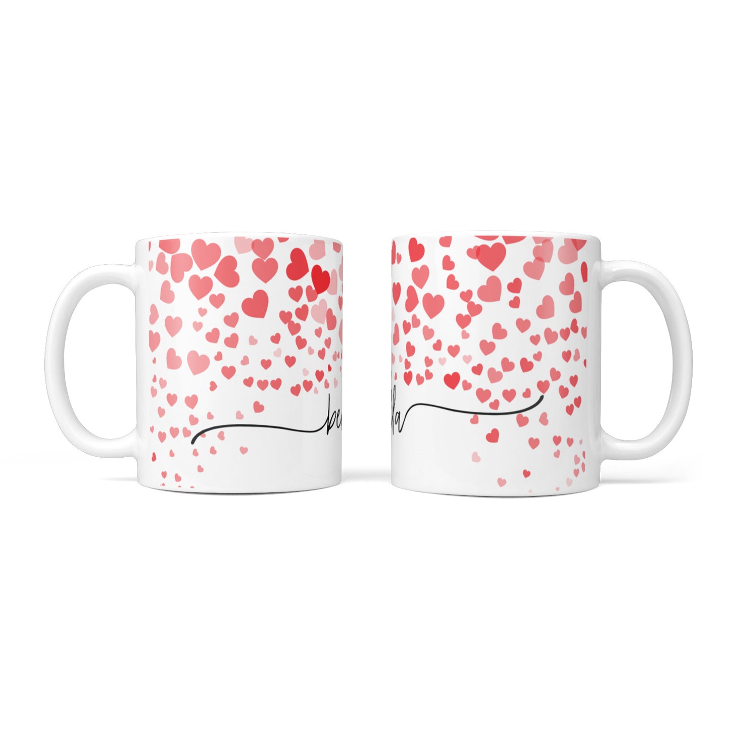 Personalised Hearts Confetti Clear Name 10oz Mug Alternative Image 3