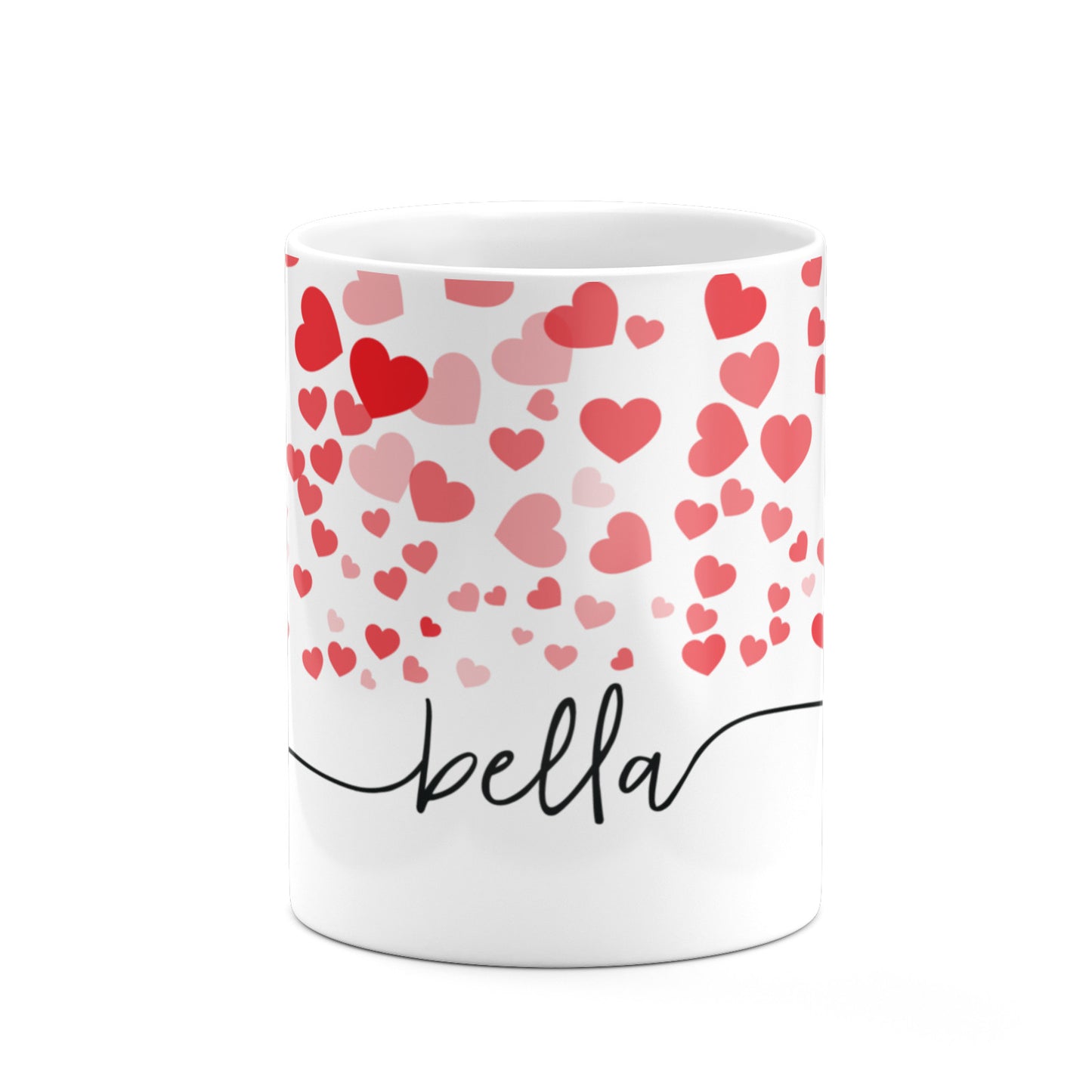 Personalised Hearts Confetti Clear Name 10oz Mug Alternative Image 7