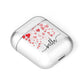 Personalised Hearts Confetti Clear Name AirPods Case Laid Flat