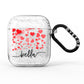 Personalised Hearts Confetti Clear Name AirPods Glitter Case