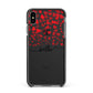 Personalised Hearts Confetti Clear Name Apple iPhone Xs Max Impact Case Black Edge on Black Phone