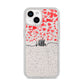 Personalised Hearts Confetti Clear Name iPhone 14 Glitter Tough Case Starlight
