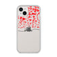 Personalised Hearts Confetti Clear Name iPhone 14 Plus Clear Tough Case Starlight