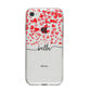 Personalised Hearts Confetti Clear Name iPhone 8 Bumper Case on Silver iPhone