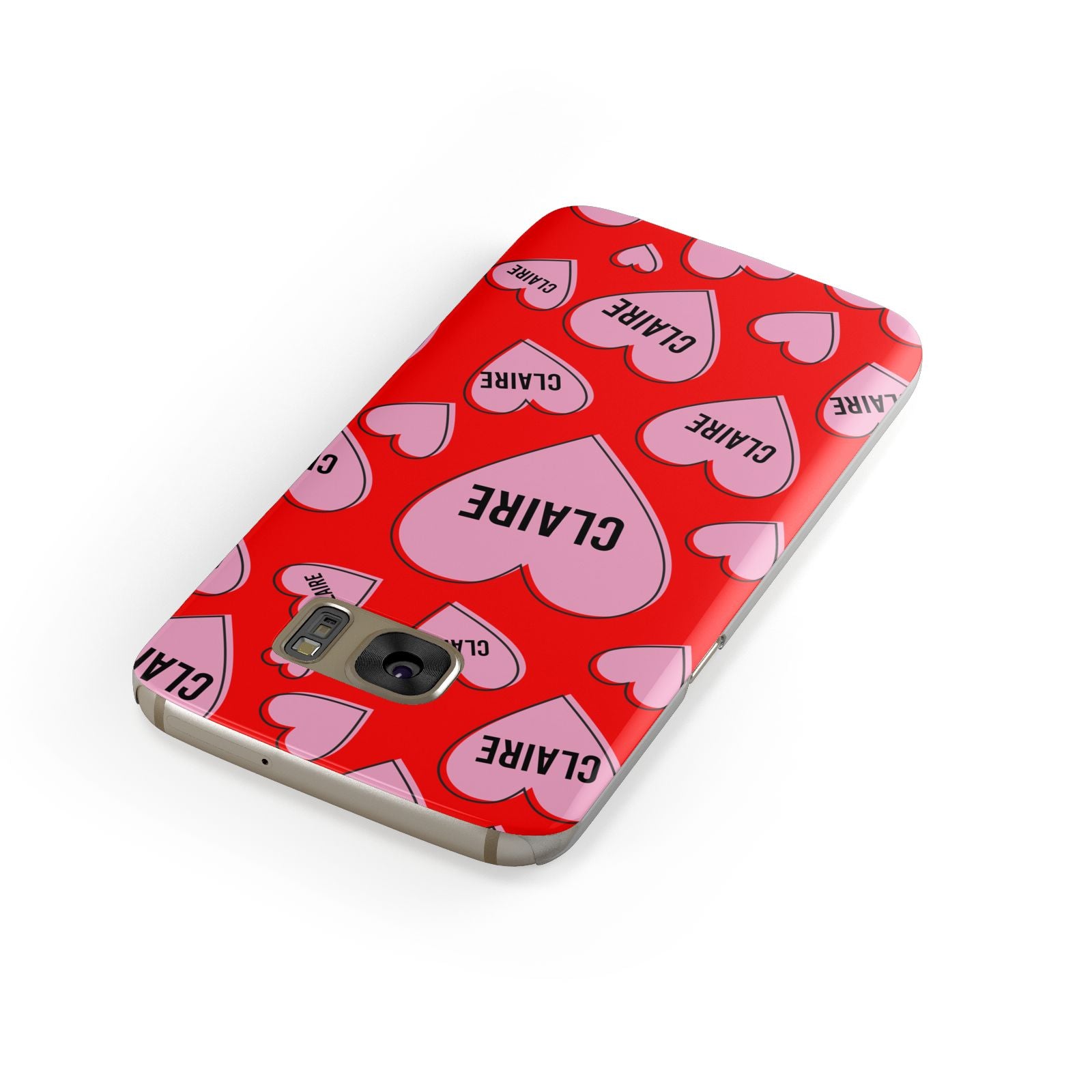 Personalised Hearts Samsung Galaxy Case Front Close Up