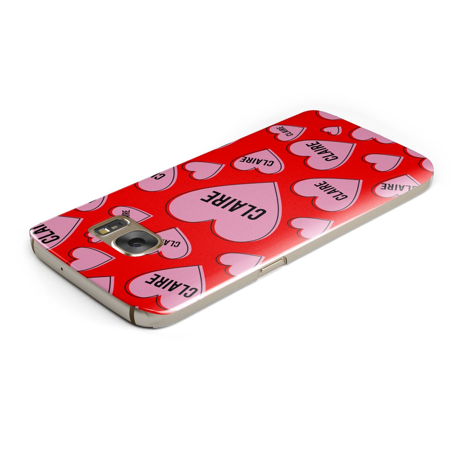 Personalised Hearts Samsung Galaxy Case Top Cutout
