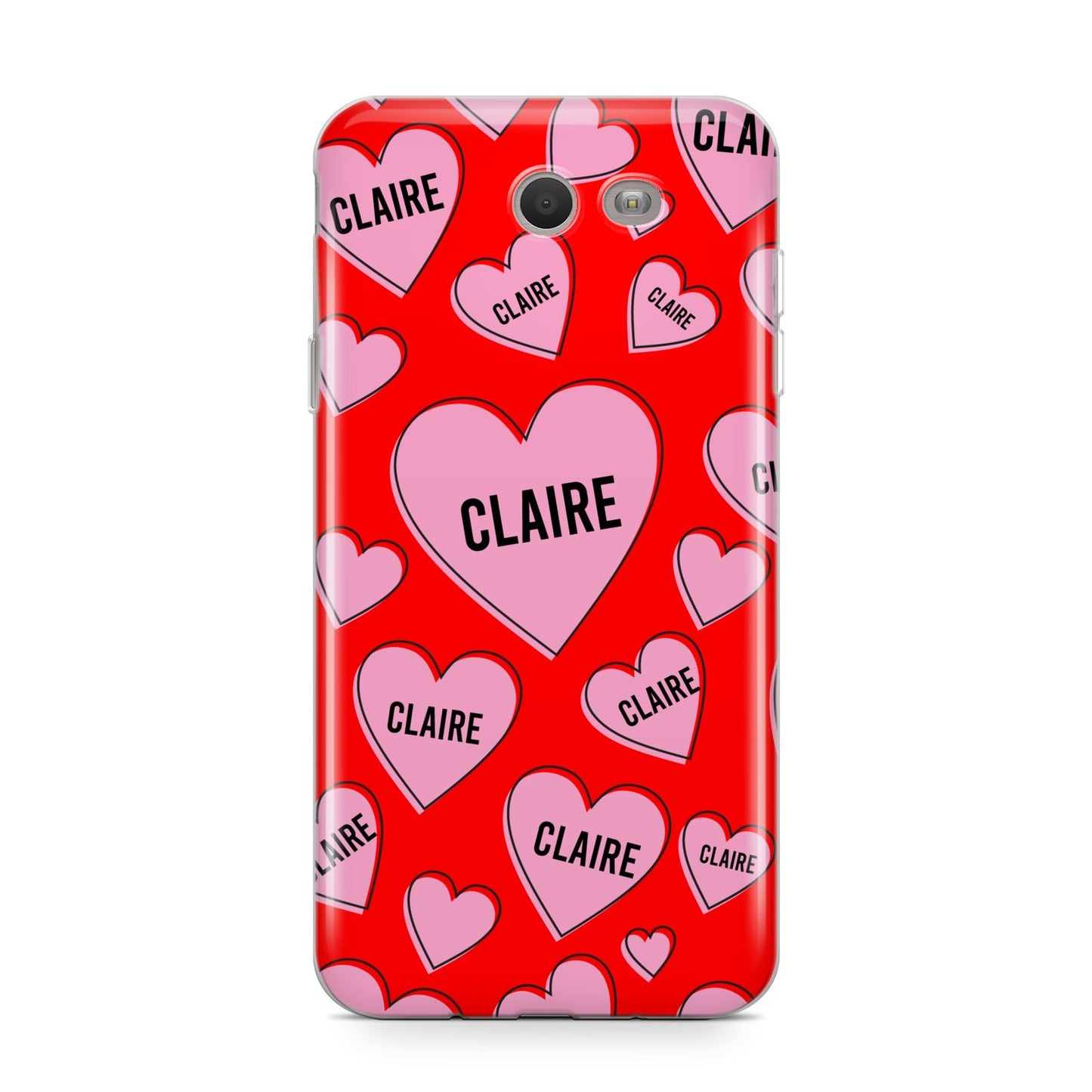 Personalised Hearts Samsung Galaxy J7 2017 Case