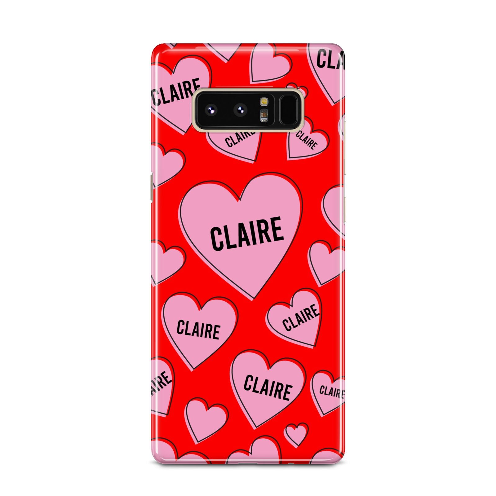 Personalised Hearts Samsung Galaxy Note 8 Case