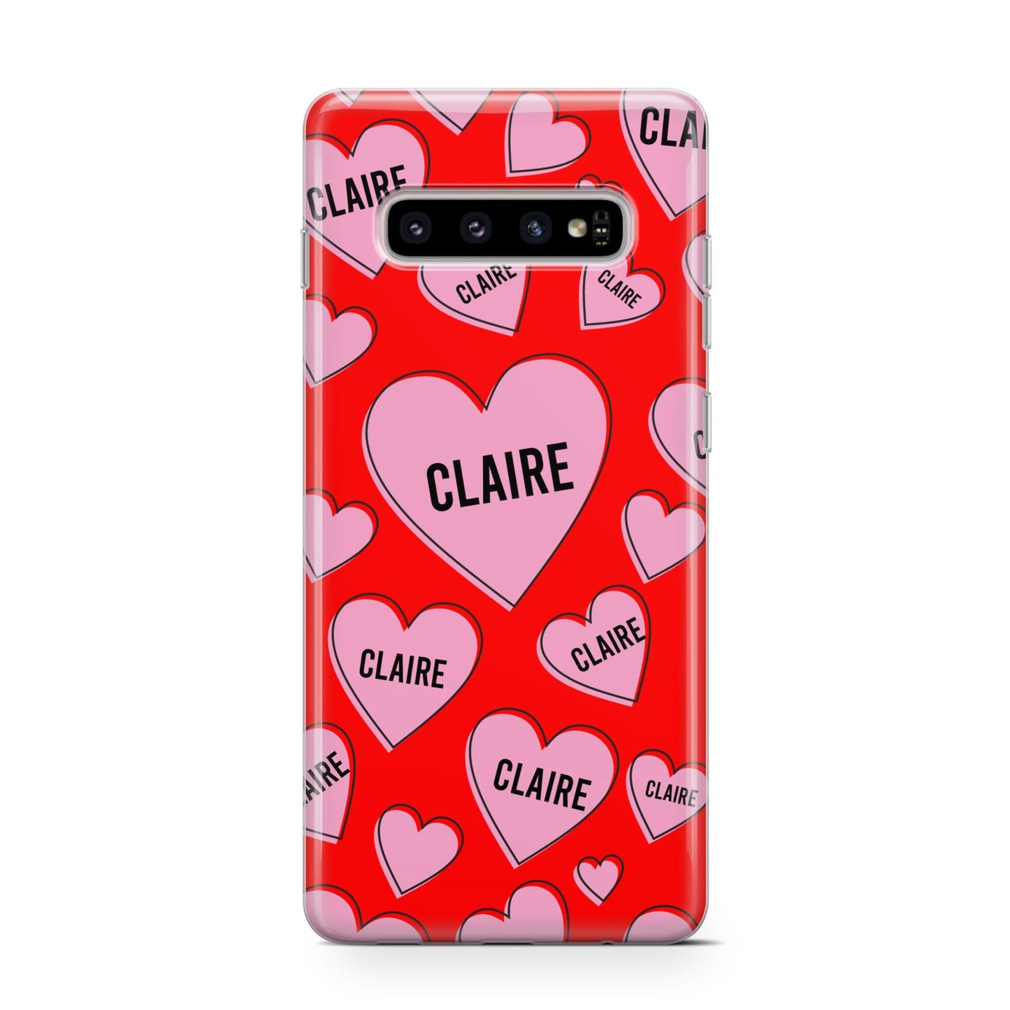 Personalised Hearts Samsung Galaxy S10 Case