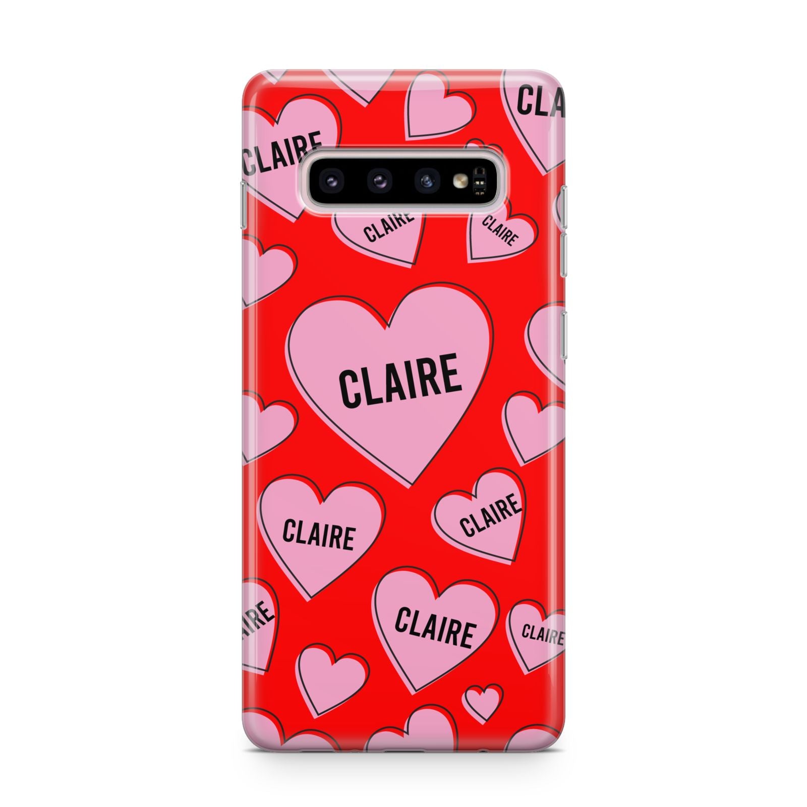 Personalised Hearts Samsung Galaxy S10 Plus Case