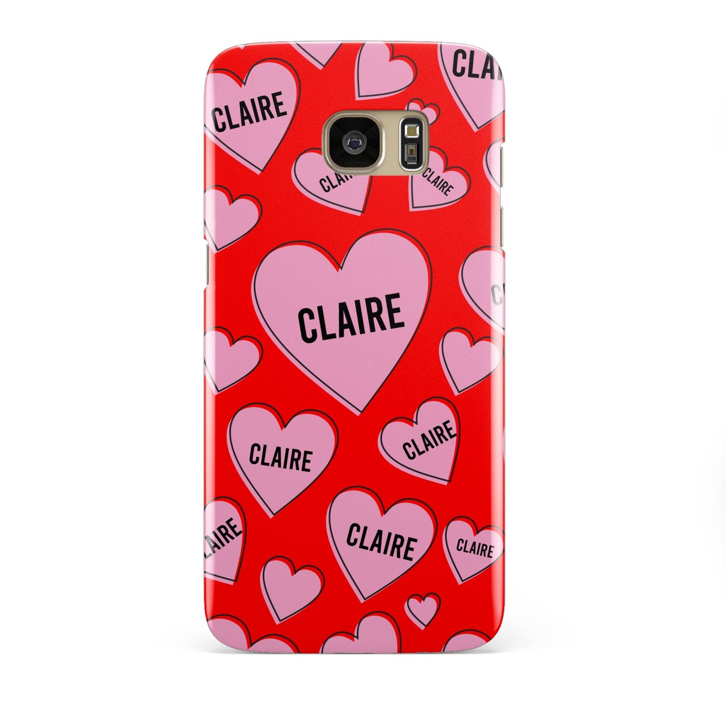 Personalised Hearts Samsung Galaxy S7 Edge Case
