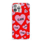 Personalised Hearts iPhone 13 Pro Max Clear Bumper Case
