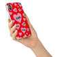 Personalised Hearts iPhone X Bumper Case on Silver iPhone Alternative Image 2