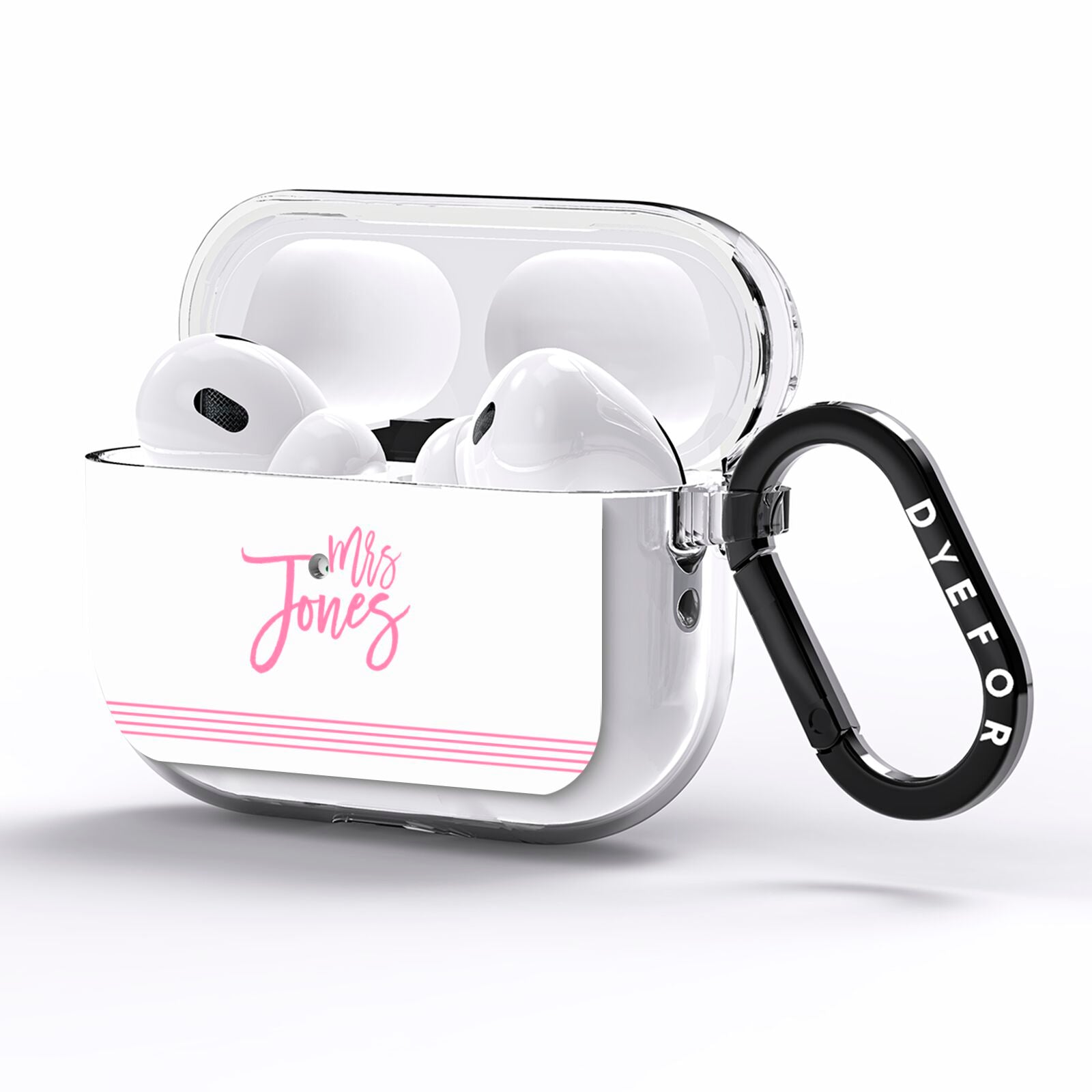 Personalised Hers AirPods Pro Clear Case Side Image