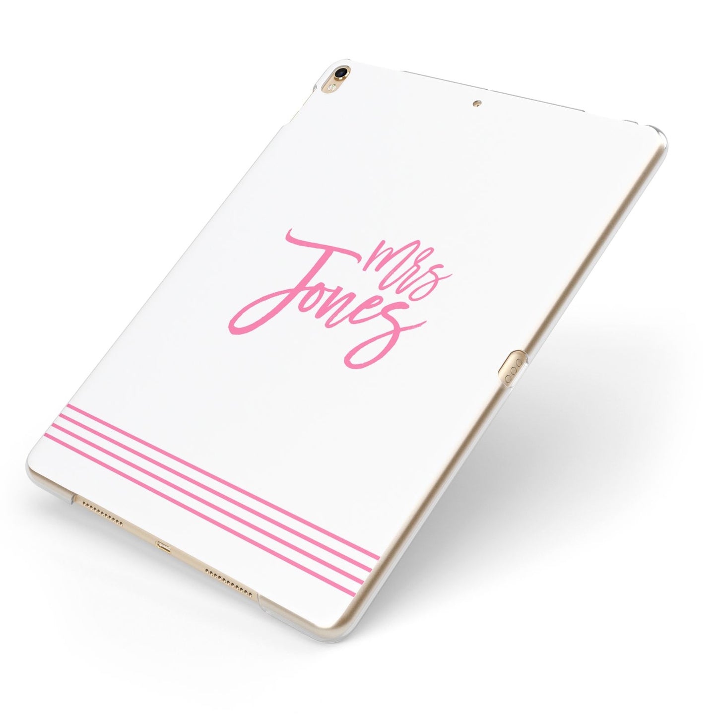 Personalised Hers Apple iPad Case on Gold iPad Side View