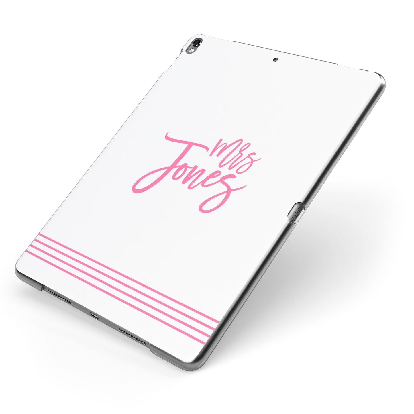 Personalised Hers Apple iPad Case on Grey iPad Side View
