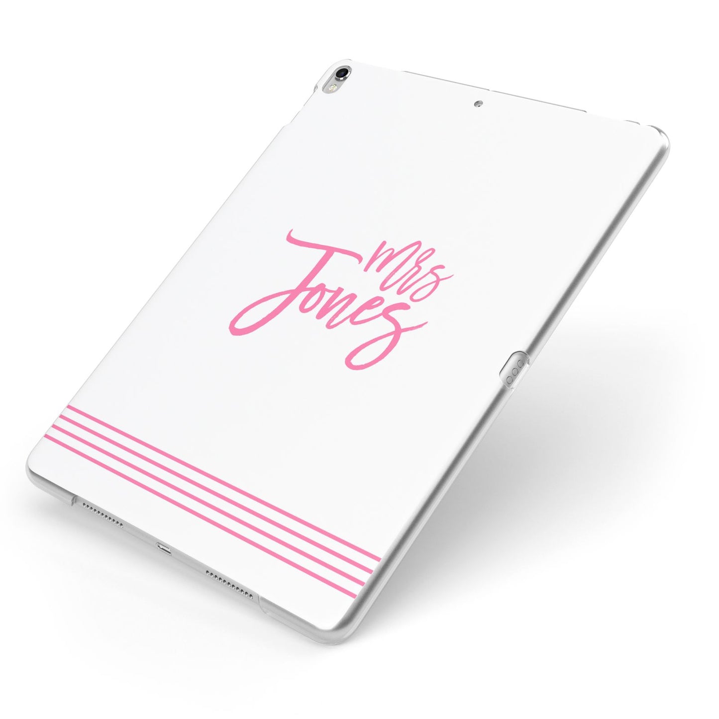 Personalised Hers Apple iPad Case on Silver iPad Side View