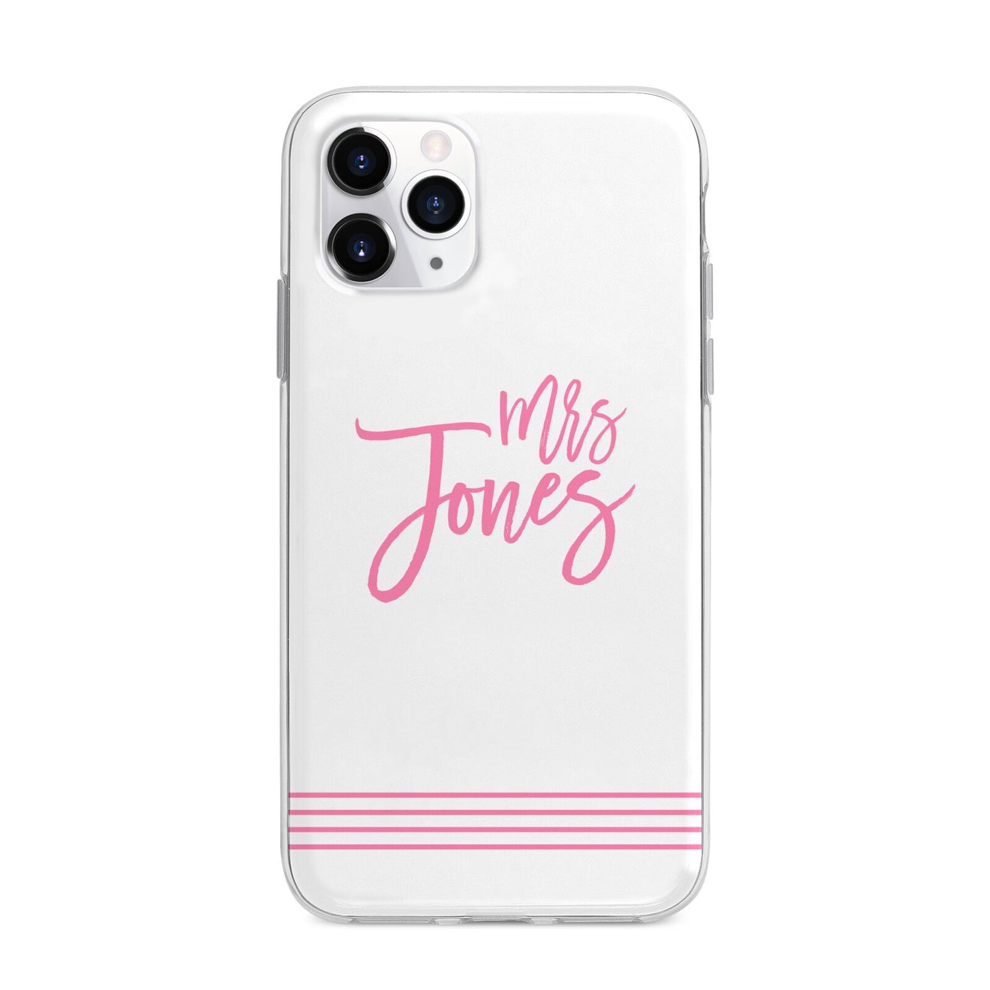 Personalised Hers Apple iPhone 11 Pro Max in Silver with Bumper Case