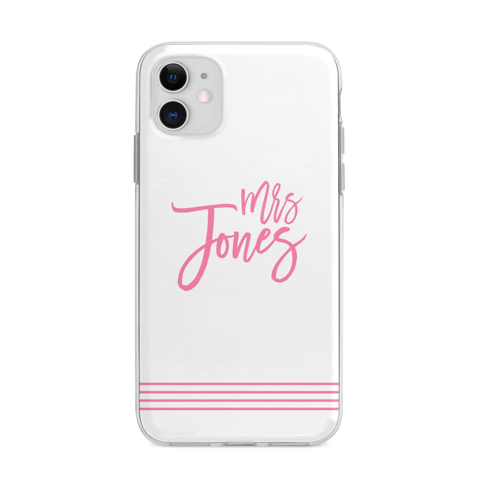 Personalised Hers Apple iPhone 11 in White with Bumper Case