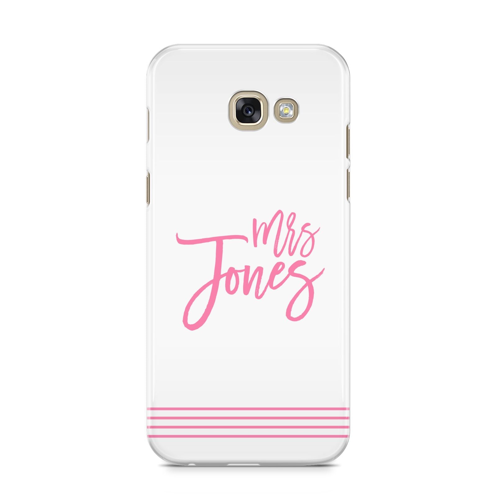 Personalised Hers Samsung Galaxy A5 2017 Case on gold phone