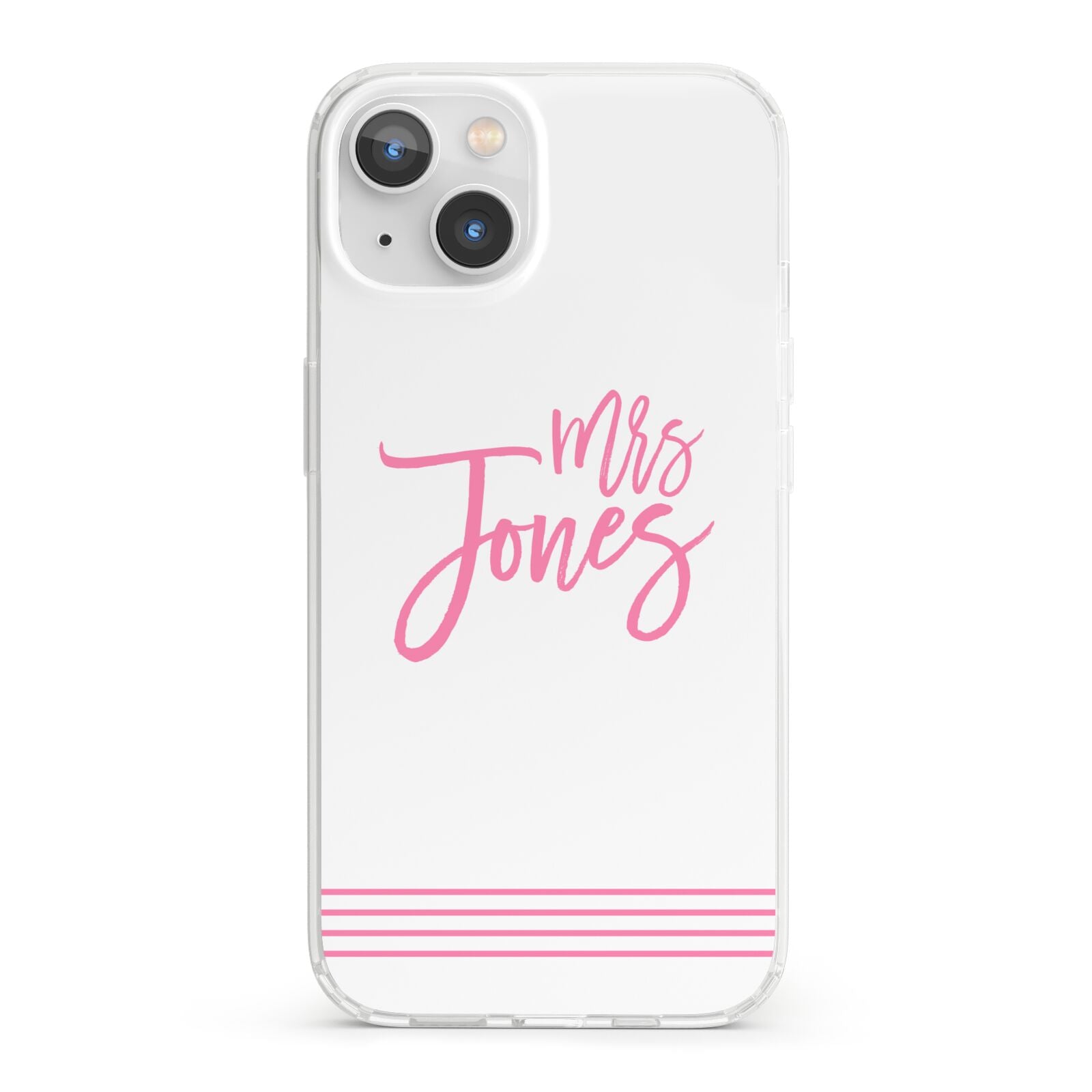Personalised Hers iPhone 13 Clear Bumper Case