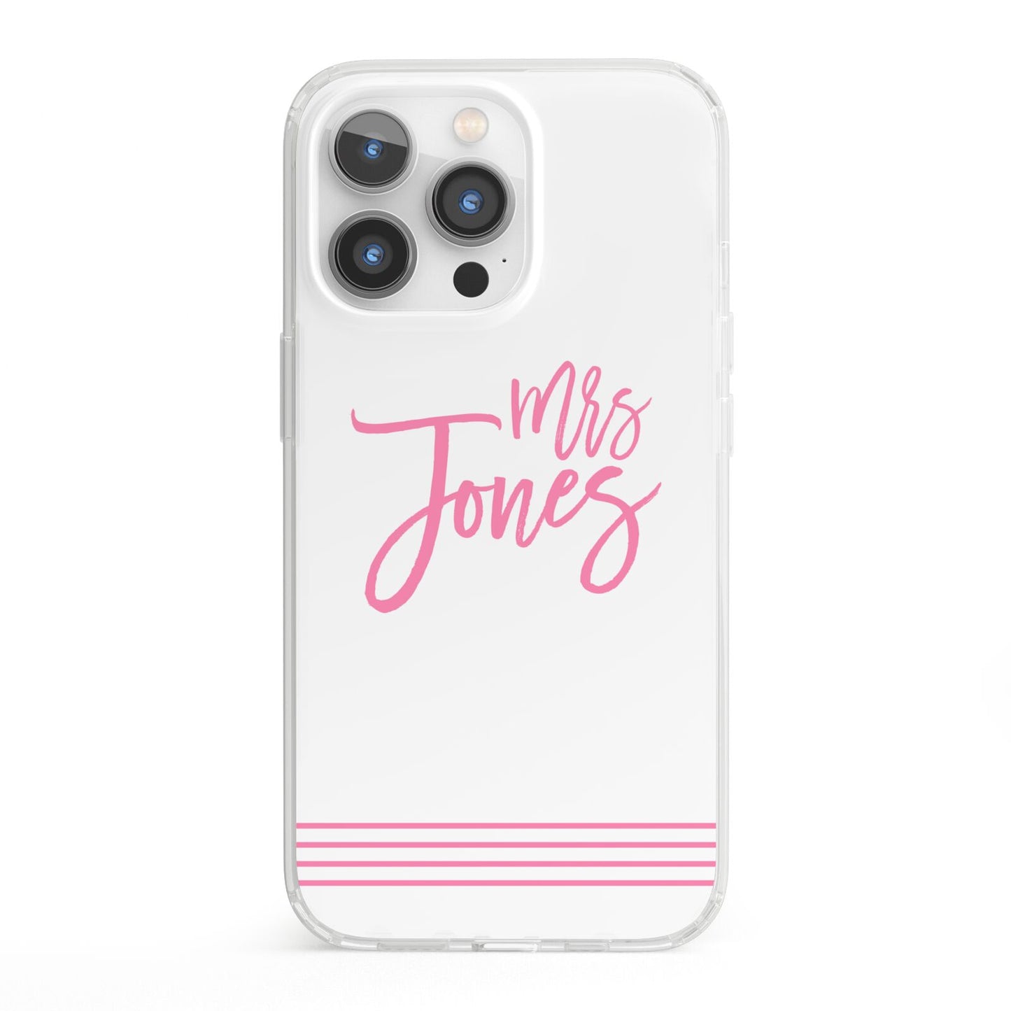 Personalised Hers iPhone 13 Pro Clear Bumper Case